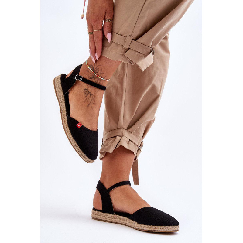 Dámske espadrilly na čiernej platforme Big Star FF274526 - Čierna