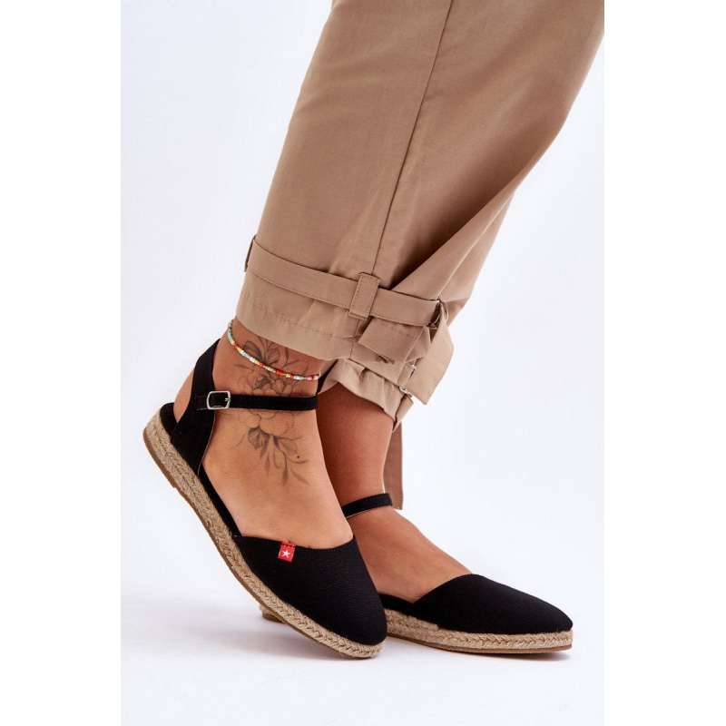 Dámske espadrilly na čiernej platforme Big Star FF274526 - Čierna