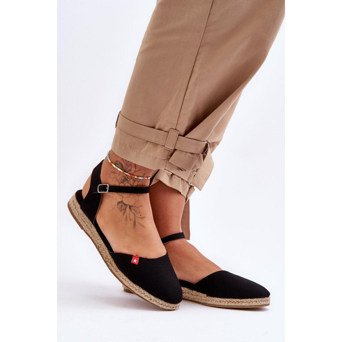 Dámske espadrilly na čiernej platforme Big Star FF274526 - Čierna