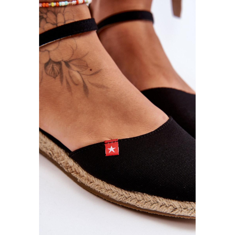 Dámske espadrilly na čiernej platforme Big Star FF274526 - Čierna