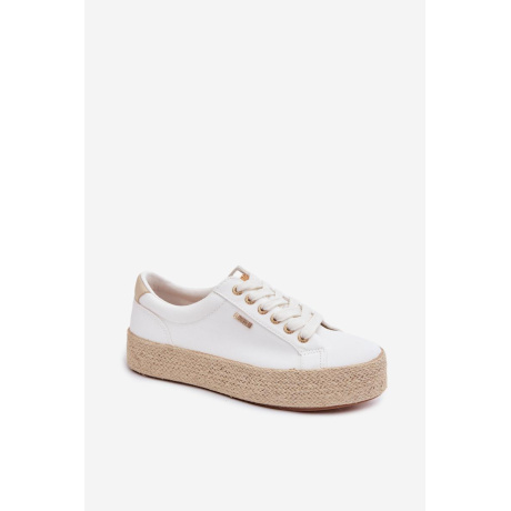 Dámske Espadrille Na Platforme Big Star TT274349 Biele - Biela