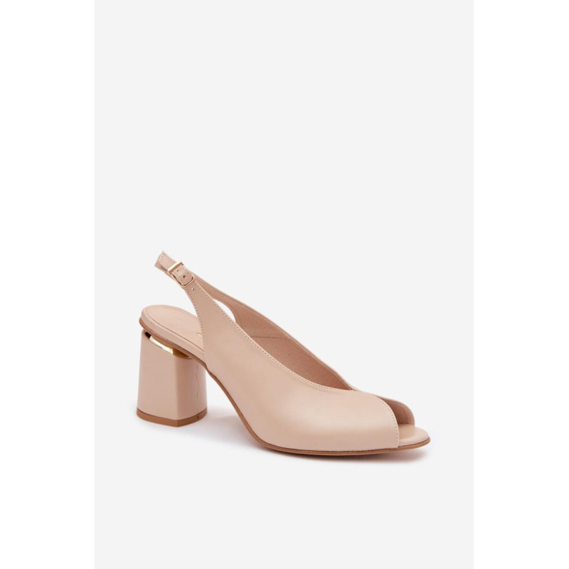 Elegantné dámske sandále na opätku Zazoo 1085 Béžové