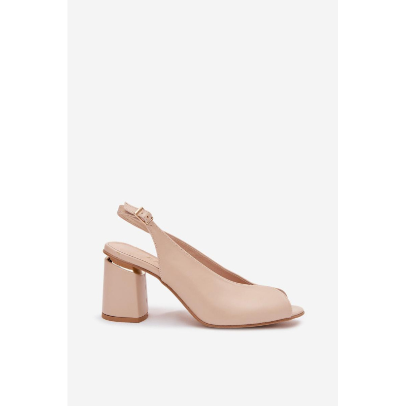 Elegantné dámske sandále na opätku Zazoo 1085 Béžové