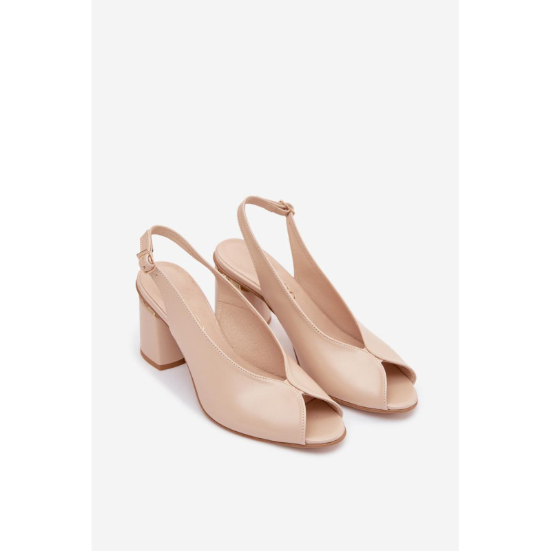Elegantné dámske sandále na opätku Zazoo 1085 Béžové