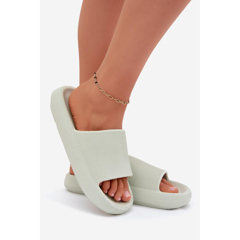 Dámske Ľahké Penové Papuče S Hrubou Päťou Mätová Querceria - Odtiene zelenej