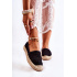 Klasické dámske čierne catris Openwork Espadrilles - Čierna