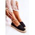 Klasické dámske čierne catris Openwork Espadrilles - Čierna