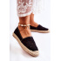 Klasické dámske čierne catris Openwork Espadrilles - Čierna