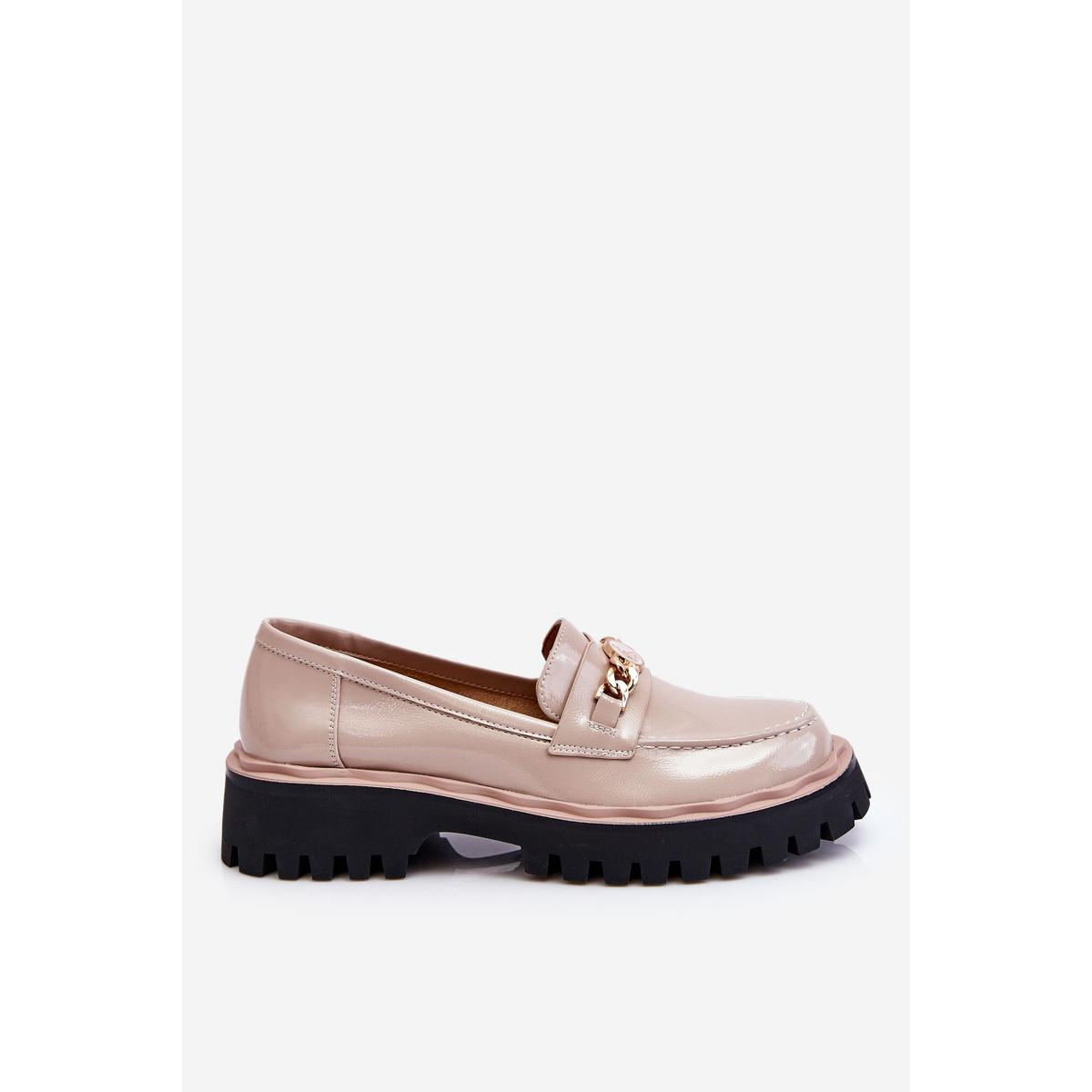 Maľované mokasíry na platforme Ronin Beige - Béžová