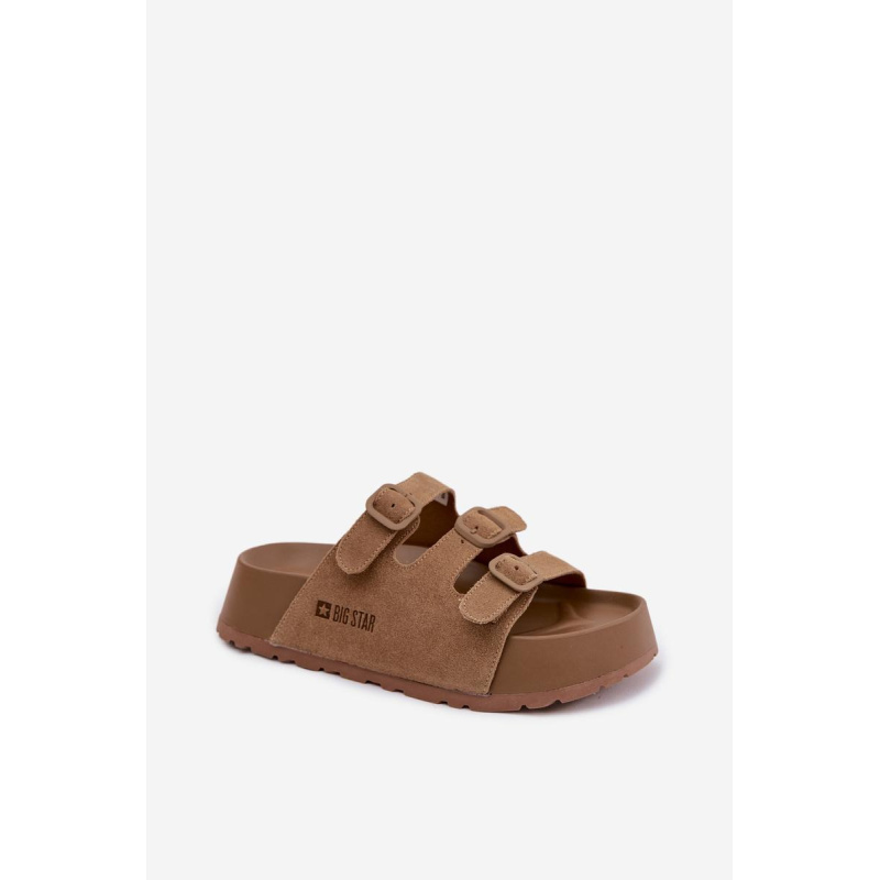 Dámske sandále s hrubou platformou s remienkami Big Star TT274530 Camel - Odtiene hnedej a béžovej