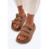 Dámske sandále s hrubou platformou s remienkami Big Star TT274530 Camel - Odtiene hnedej a béžovej