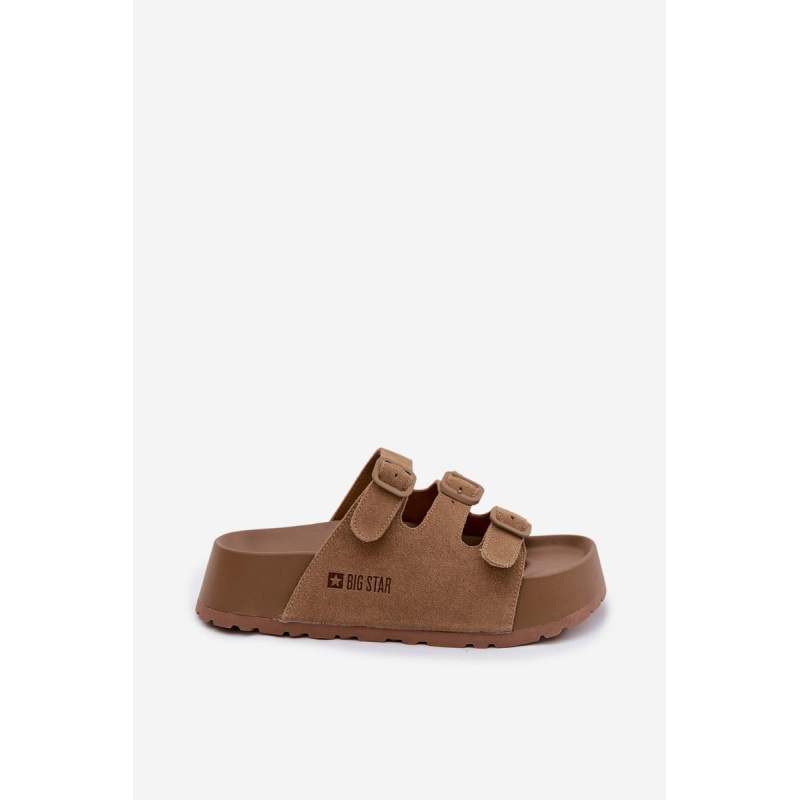 Dámske sandále s hrubou platformou s remienkami Big Star TT274530 Camel - Odtiene hnedej a béžovej