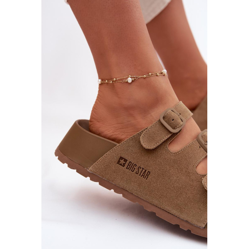 Dámske sandále s hrubou platformou s remienkami Big Star TT274530 Camel - Odtiene hnedej a béžovej