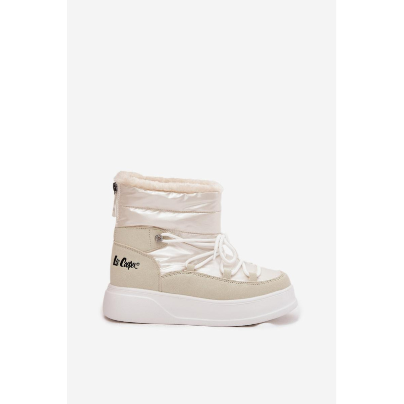 Dámske snehové topánky Na platforme Lee Cooper LCJ 25 03 3815 Biele - Biela