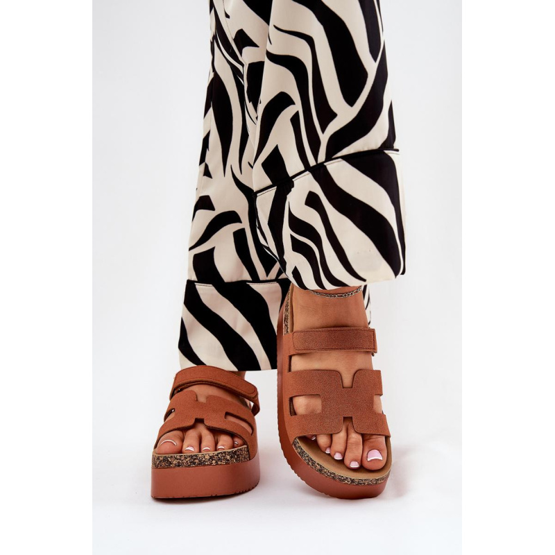 Šľapky Na Masívnej Platforme Camel Daldiva - Odtiene hnedej a béžovej