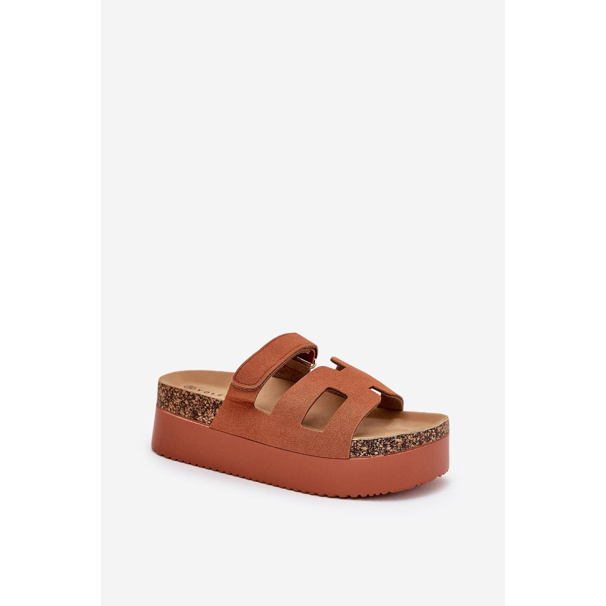 Šľapky Na Masívnej Platforme Camel Daldiva - Odtiene hnedej a béžovej