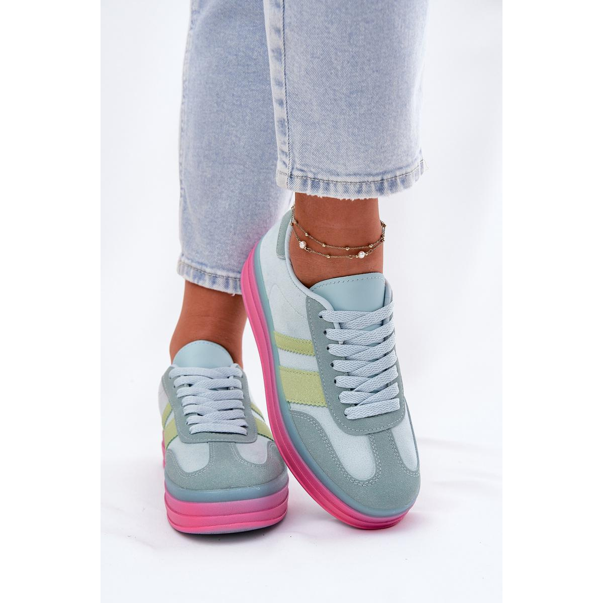 Nízke Sneakers Na Platforme Modré Ovivene - Modrá