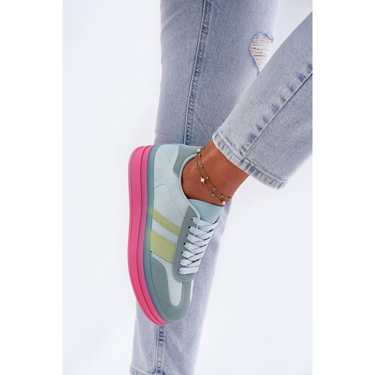 Nízke Sneakers Na Platforme Modré Ovivene - Modrá