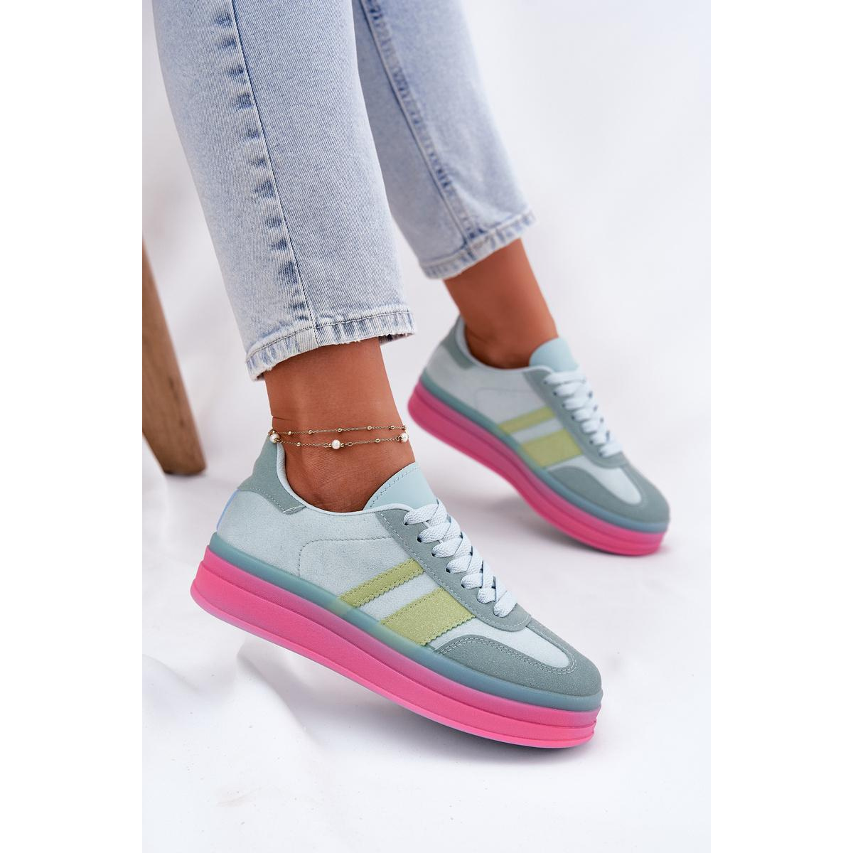 Nízke Sneakers Na Platforme Modré Ovivene - Modrá