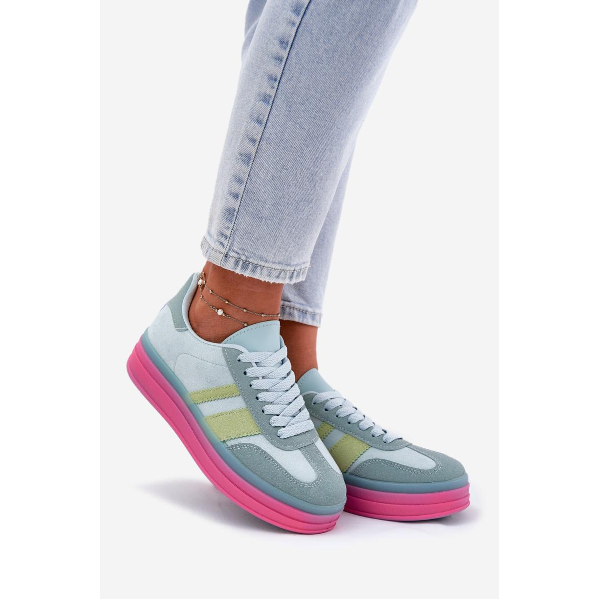 Nízke Sneakers Na Platforme Modré Ovivene - Modrá