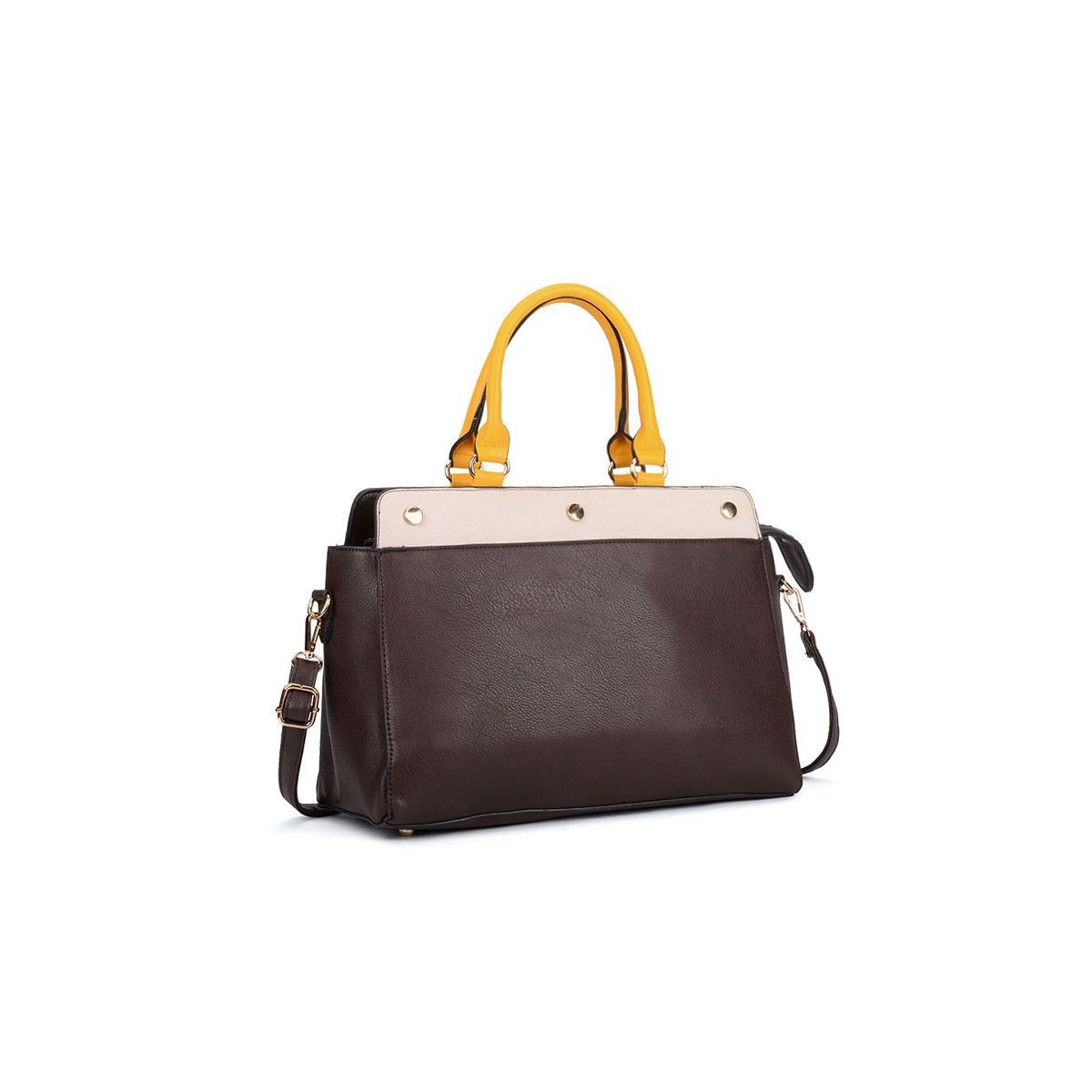 Čierna Dámska kabelka s rúčkou žltej farby