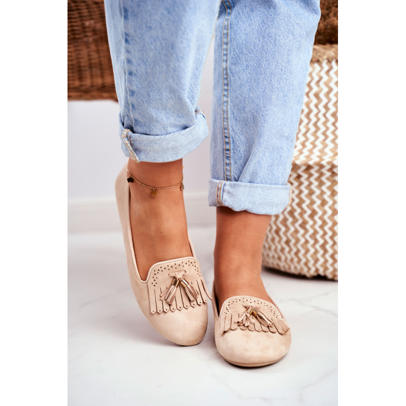 Béžové Dámske balerínky BUGO F4U12196 - Fashion4u.sk