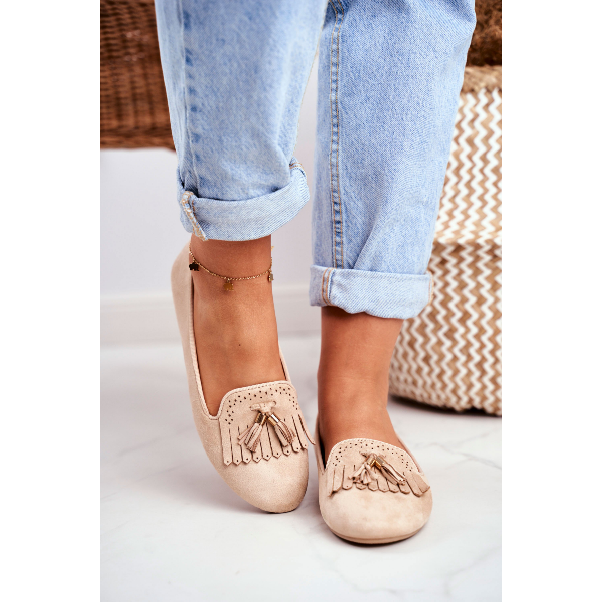 Béžové Dámske balerínky BUGO F4U12196 - Fashion4u.sk