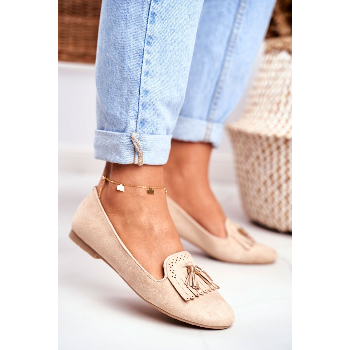 Béžové Dámske balerínky BUGO F4U12196 - Fashion4u.sk