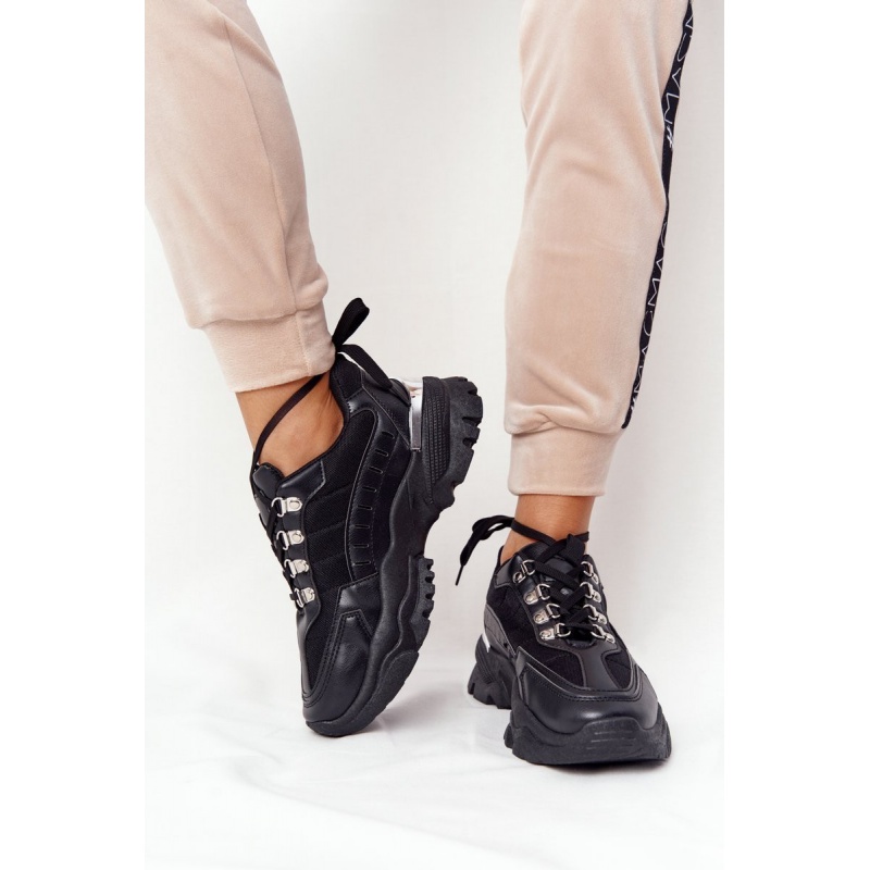 Čierne dámske športové topánky Good Mood F4U14073