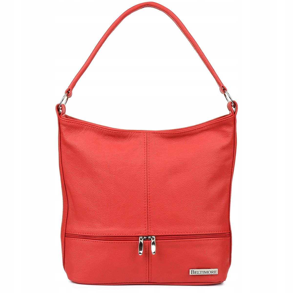 Červená kožená kabelka Beltimore DUO