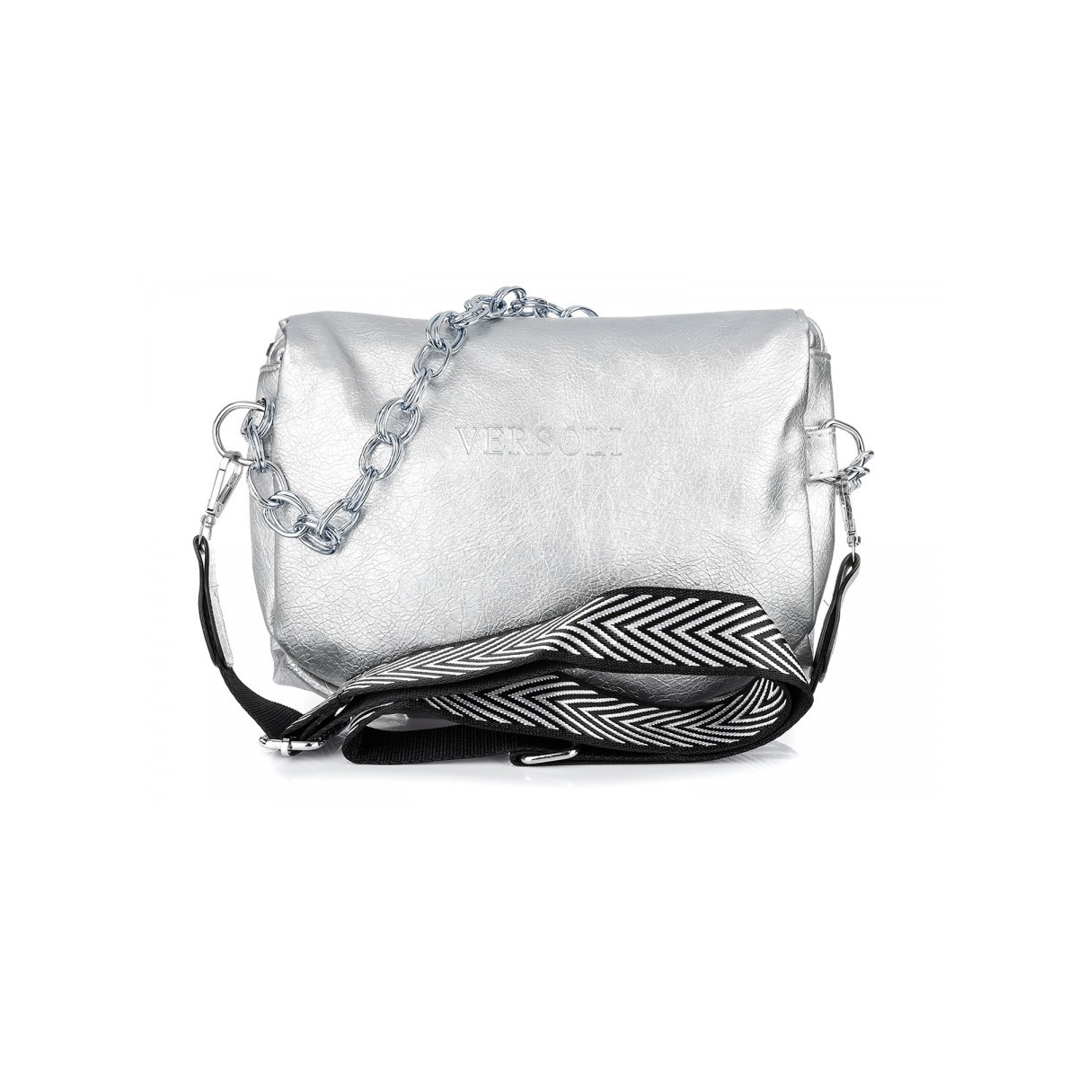 Strieborná crossbody kabelka VERSOLI MIDI