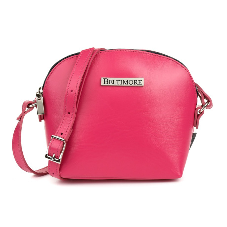 Malá kožená crossbody fuksia