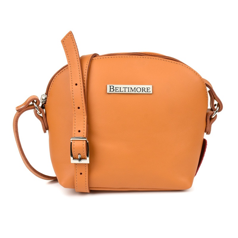 Malá kožená crossbody camel