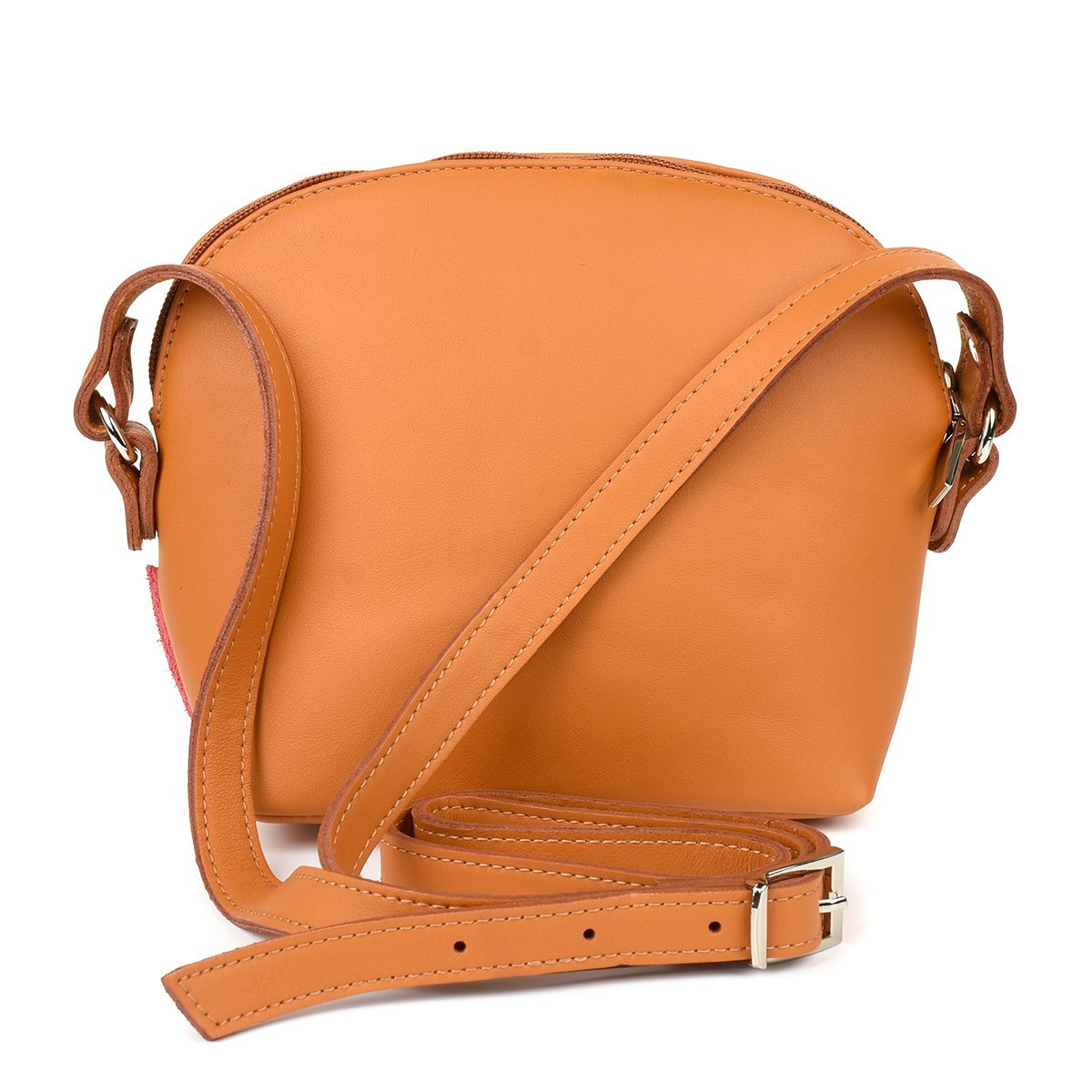Malá kožená crossbody camel