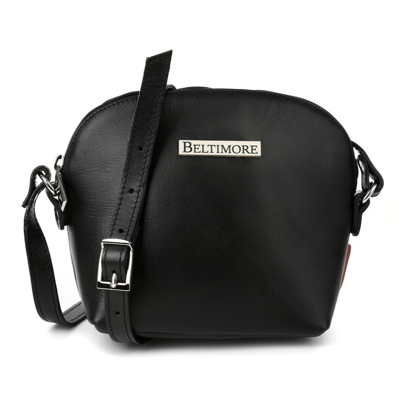 Malá kožená crossbody čierna