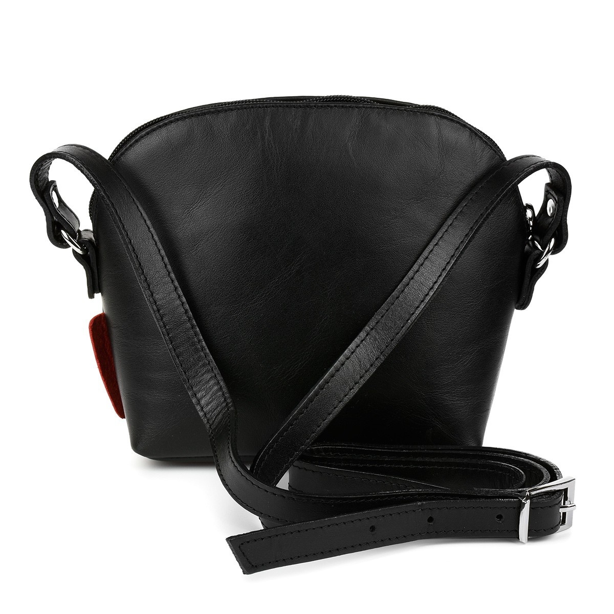 Malá kožená crossbody čierna