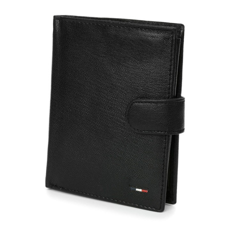 Pánska kožená čierna peňaženka na patent