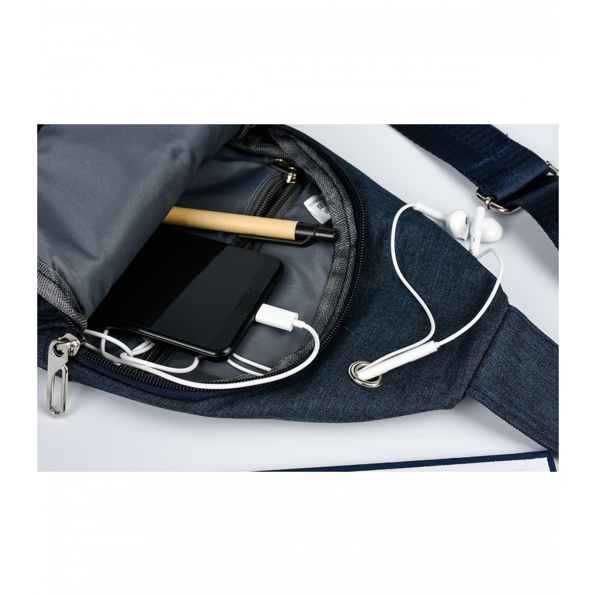 Pánska crossbody ľadvinka VERSOLI - modrá