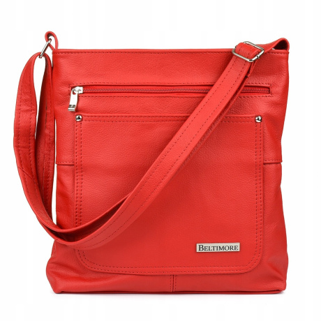 Červená kožená kabelka BELTIMORE ATRAKTIV