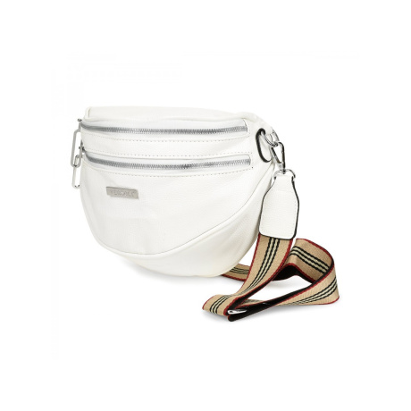 Biela dámska crossbody kabelka na zips