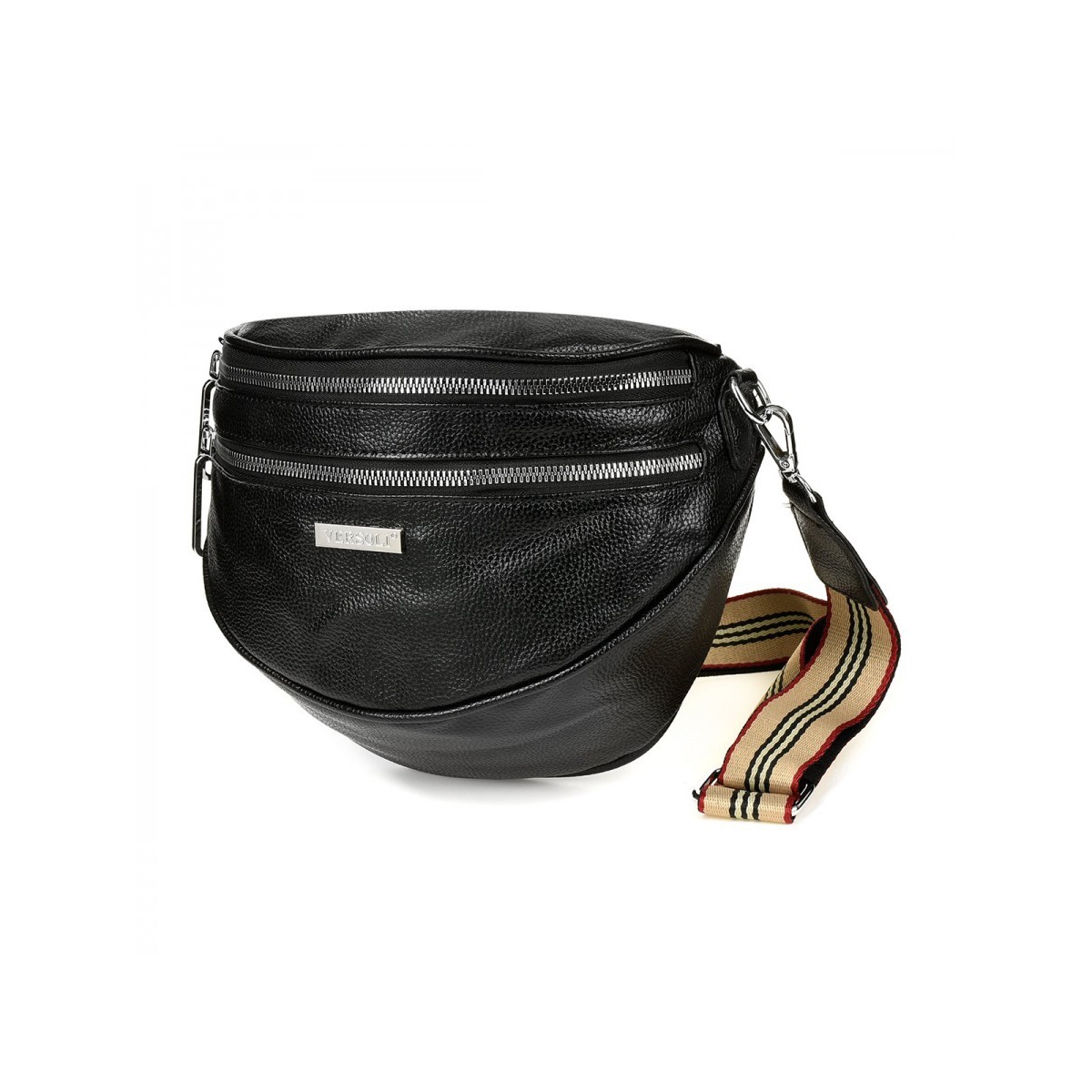 Čierna dámska crossbody kabelka na zips.