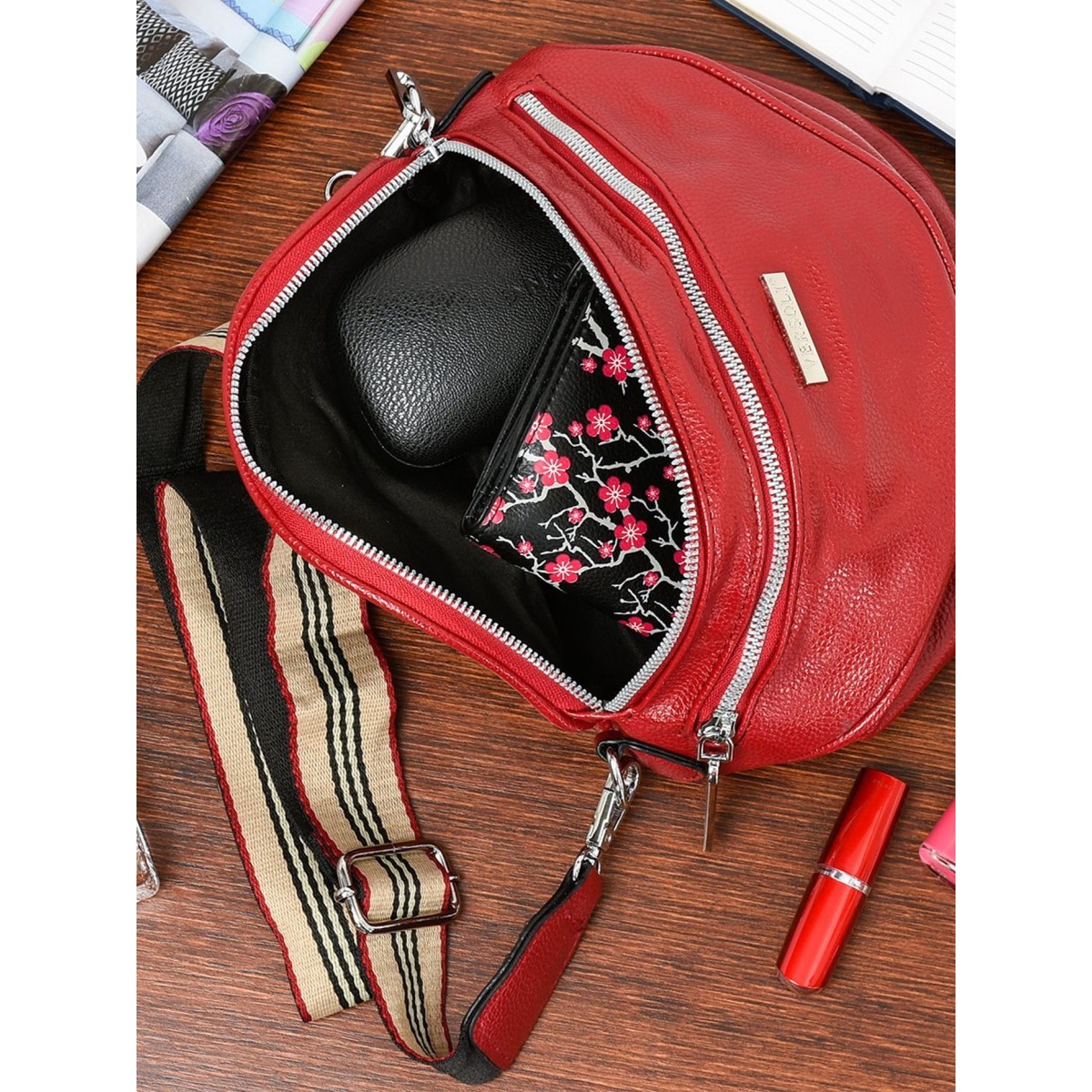 Bordová kabelka VERSOLI CROSS