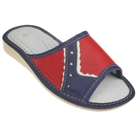 Dámske kožené červené papuče