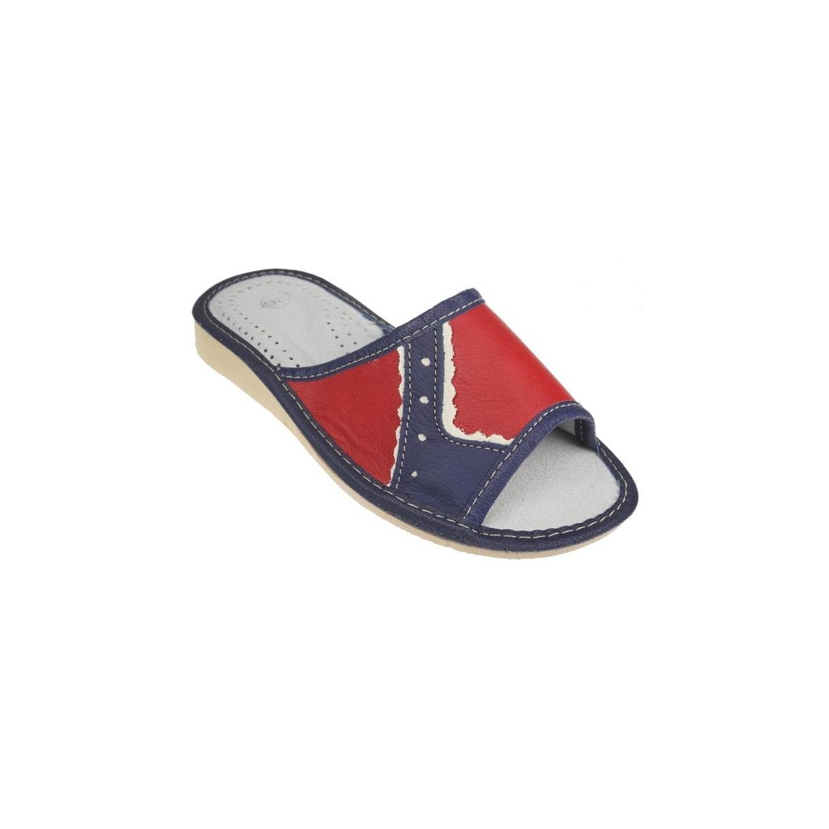 Dámske kožené červené papuče