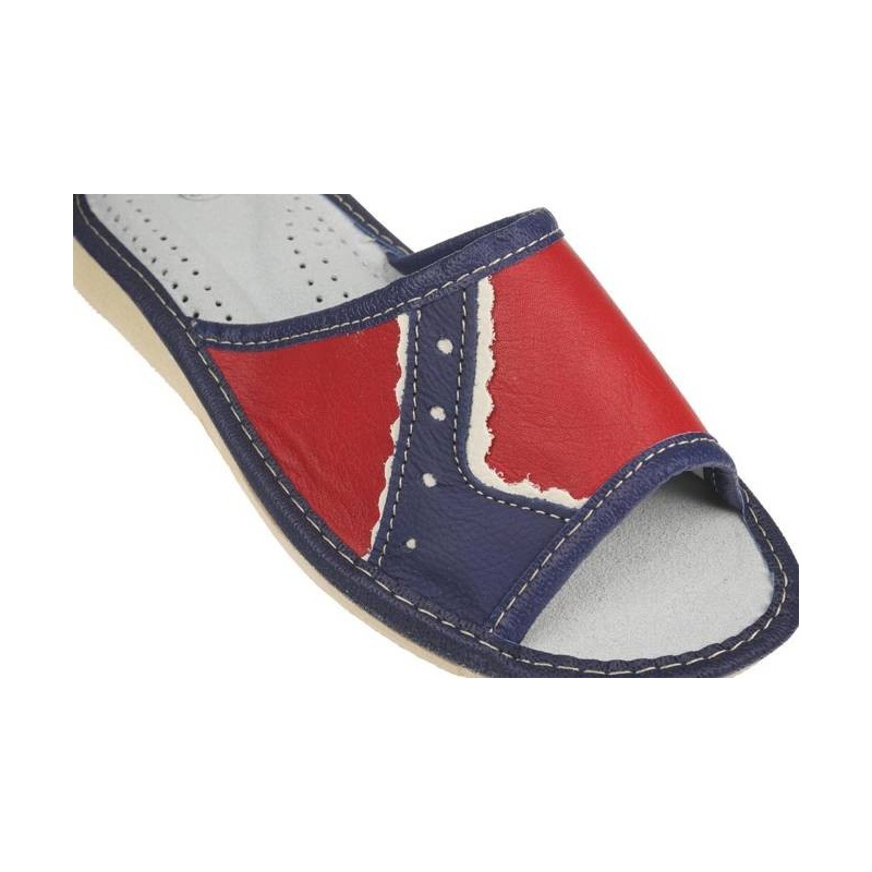 Dámske kožené červené papuče