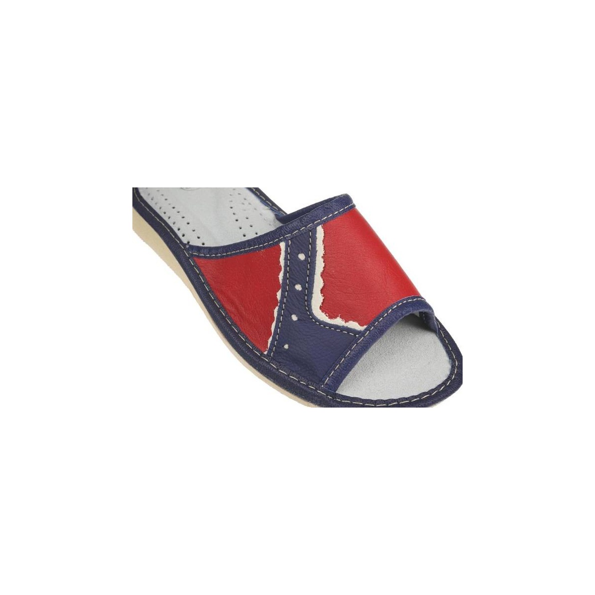 Dámske kožené červené papuče