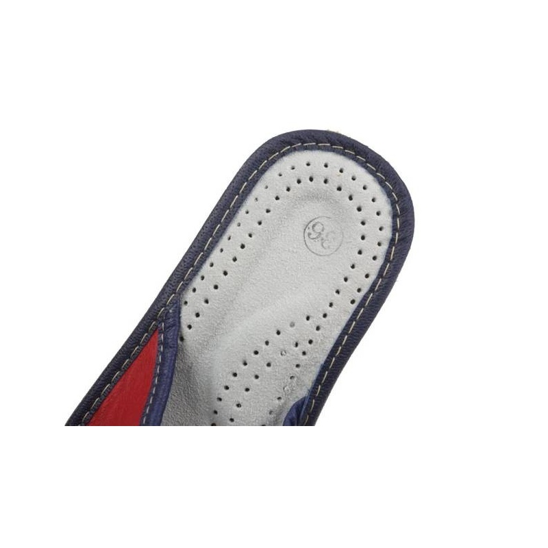 Dámske kožené červené papuče