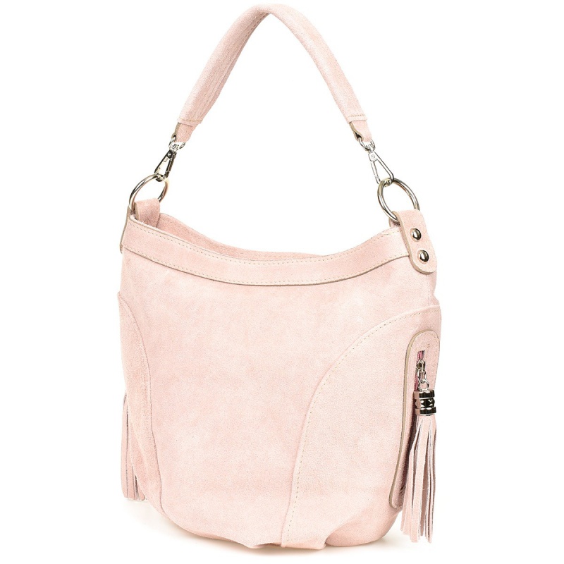 Ružová dámska semišová kabelka Bethany