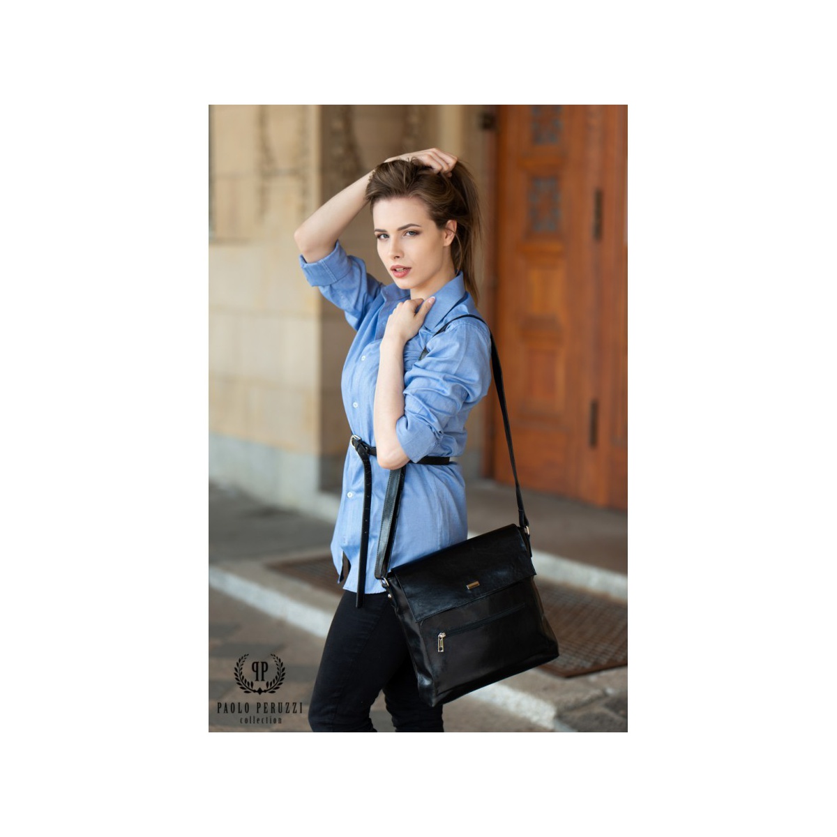 Crossbody dámska čierna kabelka Bianca