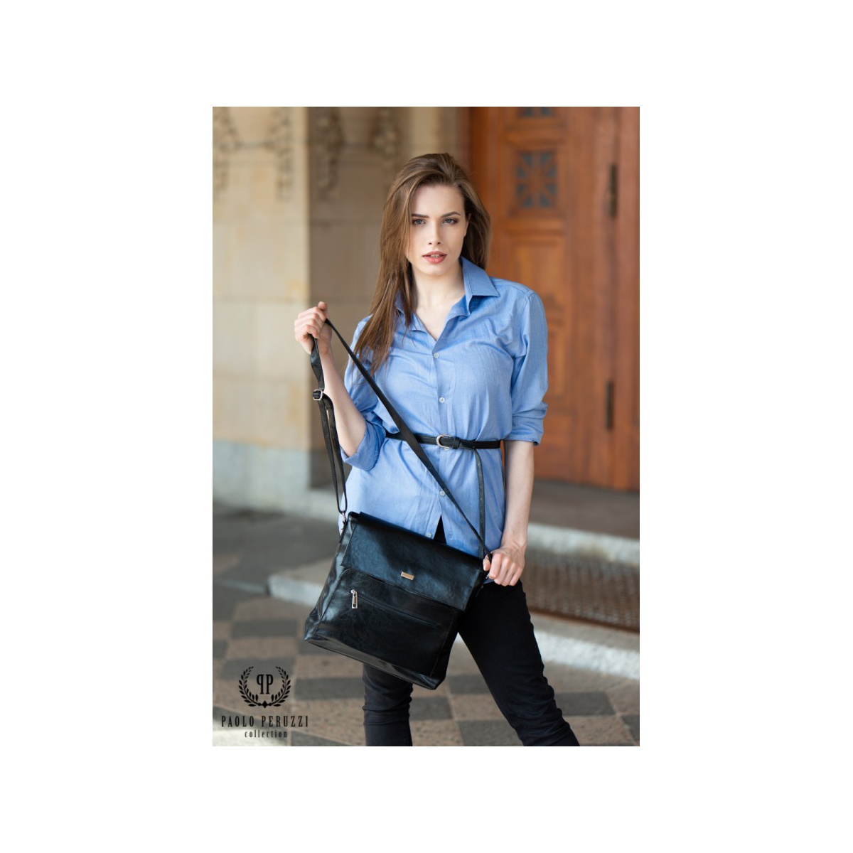 Crossbody dámska čierna kabelka Bianca